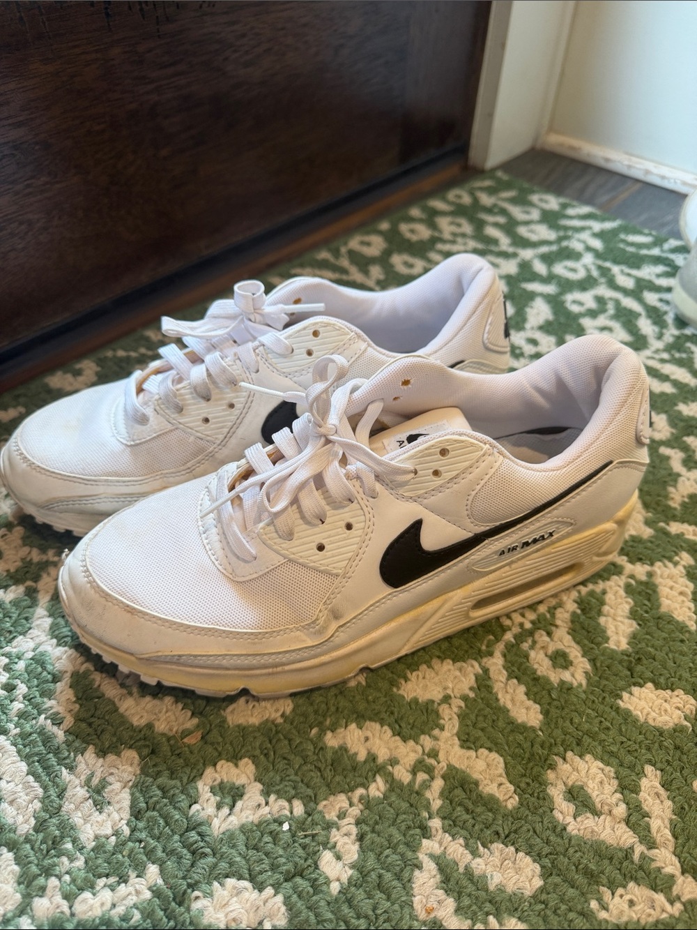 Nike White Sneakers with Black Swoosh
